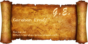 Gereben Ernő névjegykártya